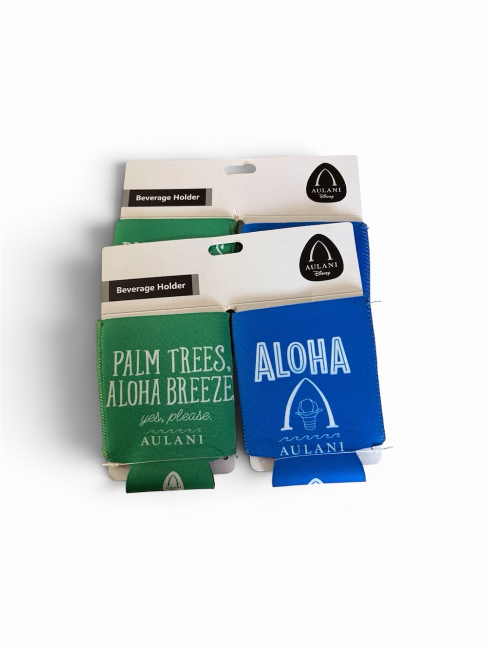 Aloha Beverage Holder Can Cooler - Blue and Green
